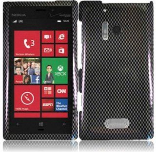 Nokia Lumia 928 ( Verizon ) Phone Case Accessory CarbonFiber Design Hard Snap On Cover with Free Gift Aplus Pouch Cell Phones & Accessories