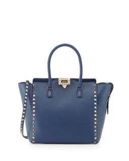 Rockstud Medium Shopper Bag, Blue   Valentino