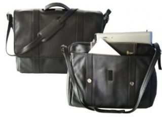 Expandable 17 Inch Laptop Leather Flap Over Briefcase Clothing