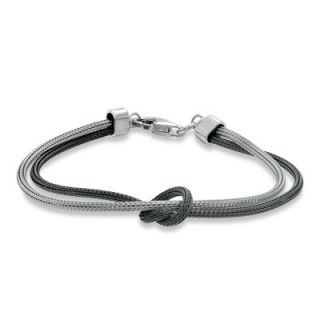 Two Tone Sterling Silver Wheat Chain Knot Bracelet   7.5   Zales