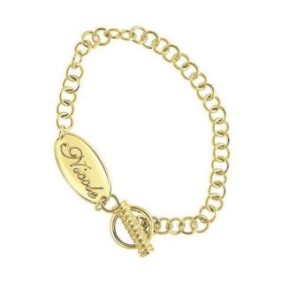 Oval Name Toggle Bracelet in Sterling Silver with 14K Gold Plate (8