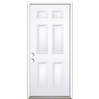 ReliaBilt 6 Panel Prehung Inswing Steel Entry Door (Common 30 in x 80 in; Actual 31 in x 81 in)