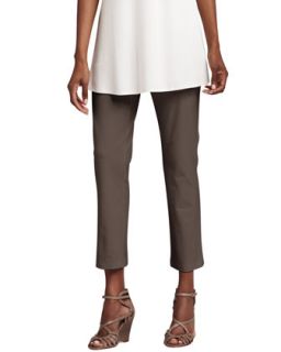 Washable Stretch Crepe Ankle Pants, Womens   Eileen Fisher