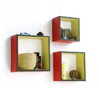 Shop Trista   [Unadorned Beauty] Square Leather Wall Shelf / Bookshelf / Floating Shelf (Set of 3) at the  Home Dcor Store