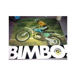 BULTACO ORIGINAL FACTORY POSTER "BIMBO" JIM POMEROY AUTOGRAPHED  Prints  