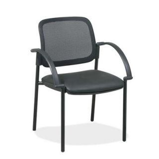 Lorell Guest Chair with Mid Back LLR60462 Seat Material Black Leatherette
