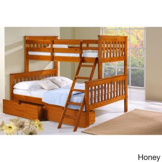 Donco Kids Mission Tilt Ladder Twin/full Storage Bunk Bed Brown Size Full