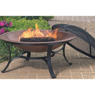 CobraCo Fire Bowl   Copper, Includes Embossed Iron Stand, Model FB6132