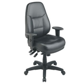 Office Star Deluxe Multi Function Mid Back Leather Office Chair with Arms EC4