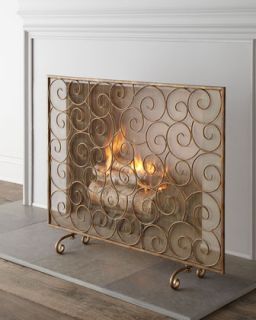 Golden Swirl Fireplace Screen