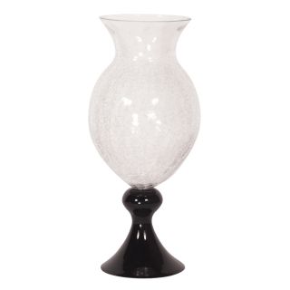 Crakled Glass Goblet Vase   Large