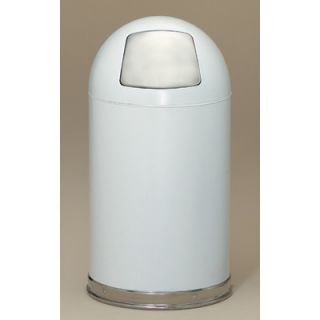 Witt Metal Series 12 Gallon Dome Top Trash Can in White 12DT