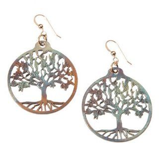 Tree of Life Iridescent Earrings on French Hooks Jewelry