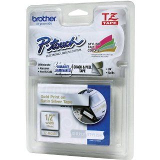 Brother Tape, Gold on Satin Silver (TZMQ934)   Retail Packaging