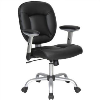 Techni Mobili Mid Back Mollo Office Chair RTA 0034 Finish Black Leather