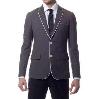 Zonettie By Ferrecci Mens Slim Fit Grey Knit Traveler Blazer Jacket