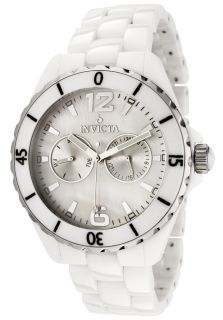 Invicta 0308  Watches,Mens Ceramics White Mother of Pearl Dial White Ceramic, Casual Invicta Quartz Watches