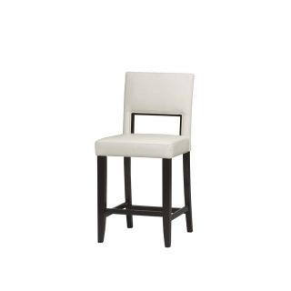 Vega White Leatherette And Wood 24 inch Counter Stool