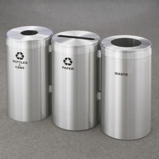Glaro, Inc. RecyclePro Value Series Triple Unit Recycling Receptacle 1242 3  