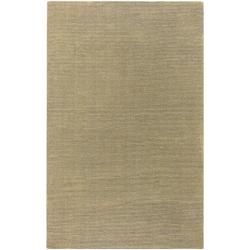 Hand crafted Solid Pale Gold Casual Ridges Wool Rug (9 X 13)