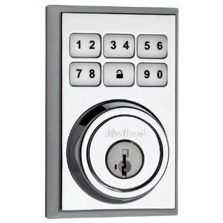 Kwikset 910 Z Wave Contemporary SmartCode Electronic Deadbolt featuring SmartKey in Polished Chrome   Door Dead Bolts  