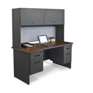 Marvel Office Furniture Pronto 60 Double File Computer Desk Credenza with Fl