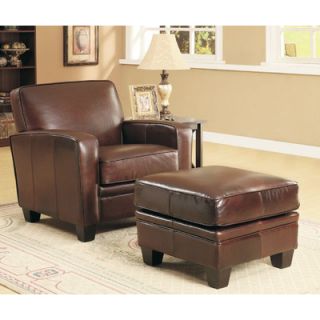 Lazzaro Leather Arm Chair and Ottoman C3989 10 9012D