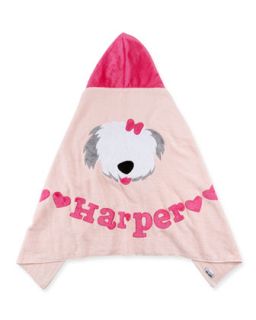 Personalized Puppy Love Hooded Towel, Pink   Boogie Baby