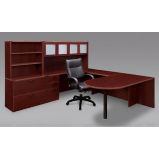 DMi Fairplex Peninsula U Shape Desk Office Suite 7005 707W Finish Mahogany, 