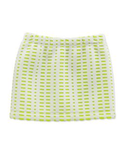 Perforated Scuba Skirt, Yellow, Sizes 2 6   Milly Minis