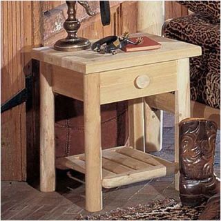 Rustic Cedar Nightstand with 1 Drawer 35