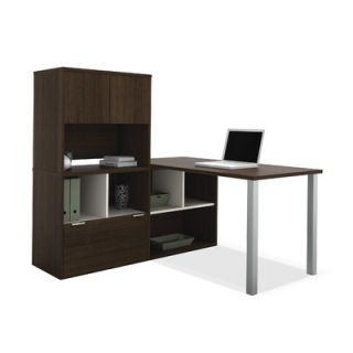 Bestar Contempo L Shaped Desk with Storage Hutch 50850 60 / 50850 78 Finish 