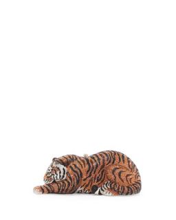 Tiger Crystal Minaudiere, Copper   Judith Leiber Couture