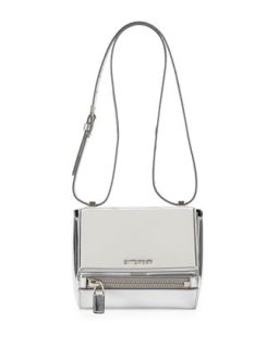 Pandora Mini Mirrored Leather Box Bag, Silver   Givenchy
