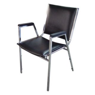 Lorell Lorell Plastic Arm Stacking Chairs, Black LLR62504