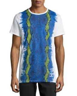 Graphic Snake Print Jersey Tee, Blue