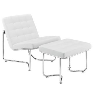 Modway Gibraltar Lounge Chair and Ottoman EEI 262 Color White