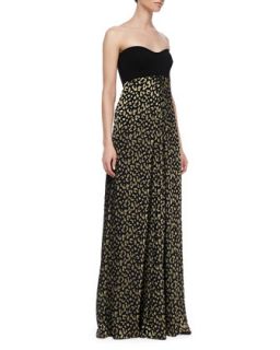 Womens Adriana Strapless Silk Leopard Print Maxi Dress   Diane von Furstenberg