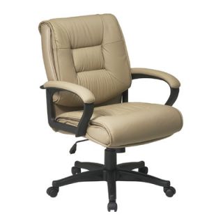 Office Star Deluxe Mid Back Managerial Chair with Arms EX5161 Leather Glove 