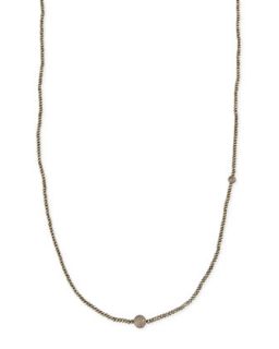 Faceted Pyrite Necklace with Pave Diamond Beads, 44L   Sheryl Lowe