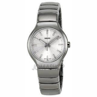 Rado True Silver Dial Platinum Tone Ceramic Unisex Watch R27656122 Rado Watches