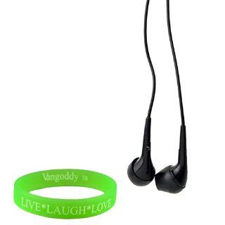 Comfortable, Reliable Travel Friendly Black Earbuds for the Nokia Lumia 920 with Great Sound Clarity + VanGoddy Wristband Electronics