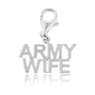 Sterling Silver ARMY WIFE Clip On Charm   Zales