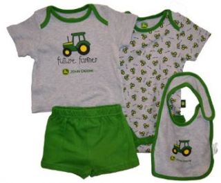 John Deere Future Farmer 4 Piece Layette Set Green (3 Month) Pajama Sets Clothing