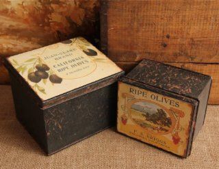 Antique Style Metal Boxes Tins   Mixing Bowls