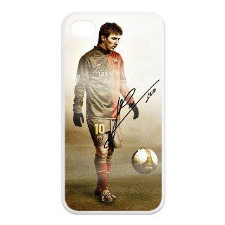 Barcelona Messi iPhone 4 Case Athlete & Sports Stars Series Protective Case Cover for iPhone 4 & 4S   1 Pack   Messi(Black) Cell Phones & Accessories