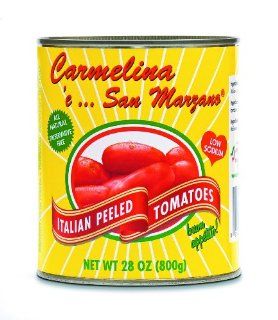 Carmelina 'e San Marzano Italian Peeled Tomatoes in Puree, 28 Ounce Cans (Pack of 12)  Canned And Jarred Peeled Tomatoes  Grocery & Gourmet Food