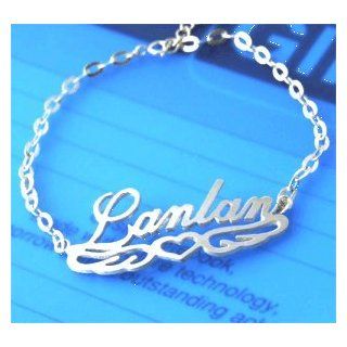 Personalized 925 Silver Name Bracelet Anklet Any Language Lacing 
