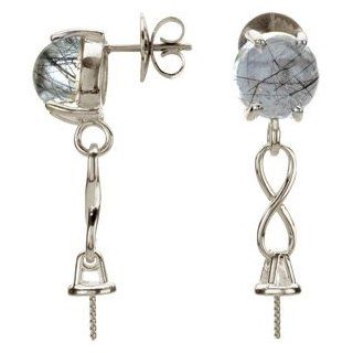 925 Sterling Silver Gen Tourmalinated Quartz Earring GoldenMine Jewelry