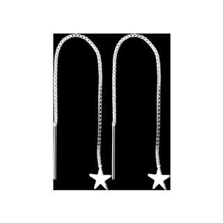 925 Sterling Silver STAR CHARM Threader Earrings FreshTrends Jewelry